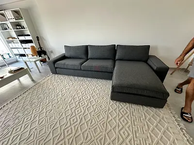 IKEA KIVIK L shape four seater sofa dark gray color