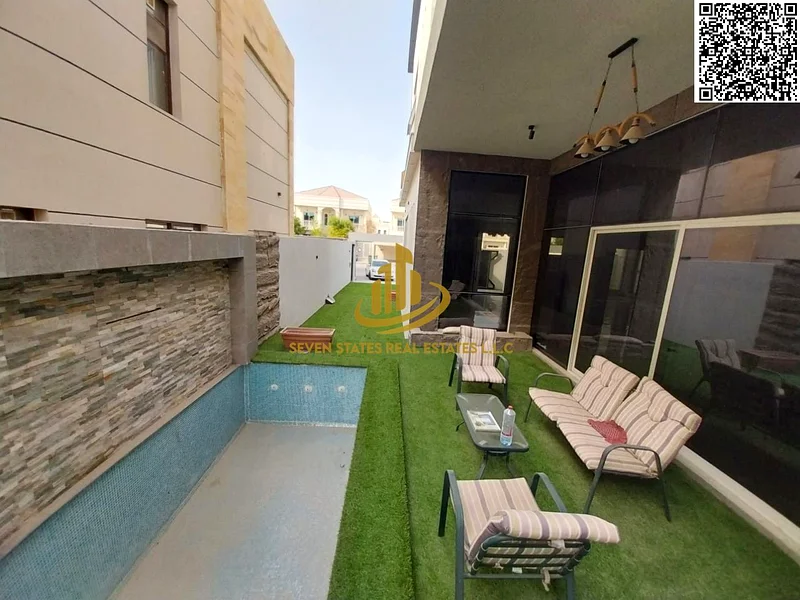 "Own a luxury villa in Al Alia, Ajman – modern design, private pool & waterfall, prime location near all services with a negotiable price"63871768623490112