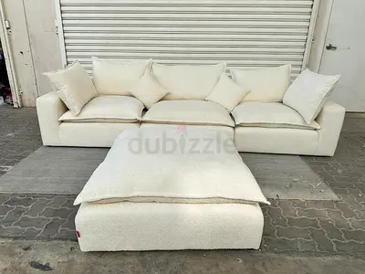 Marina home feather sofa set with footstool