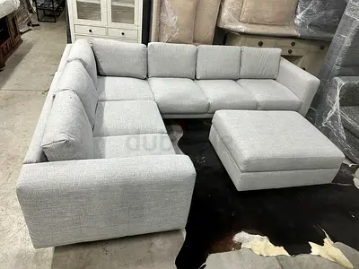 IKEA Norseborg corner sofa with footstool