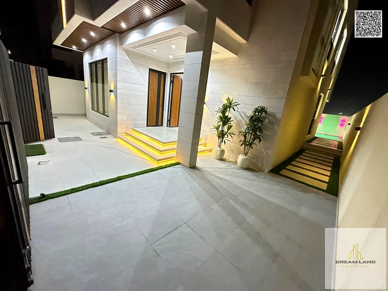For sale, a modern villa, including registration fees, close to the mosque and services, with a seating area in the courtyard, with no down payment.63900508174466112
