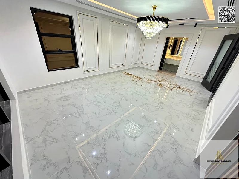 For sale, a modern villa, including registration fees, close to the mosque and services, with a seating area in the courtyard, with no down payment.63900508174466114