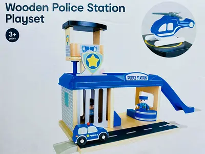 Wooden Police Station Playset