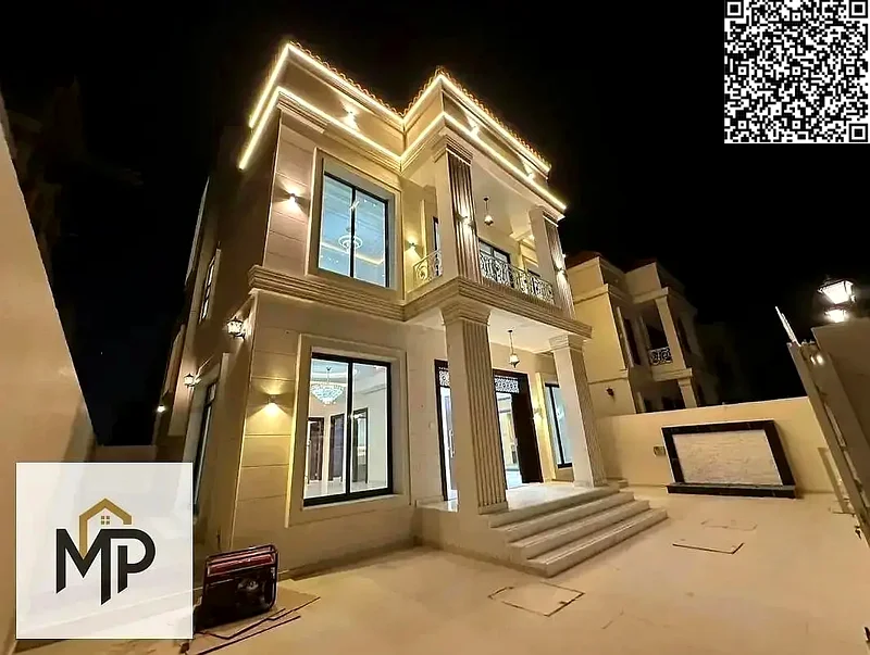 One of the most luxurious villas in Ajman, with a palace design, super deluxe finishing, and personal construction, with freehold ownership.63914424229378110