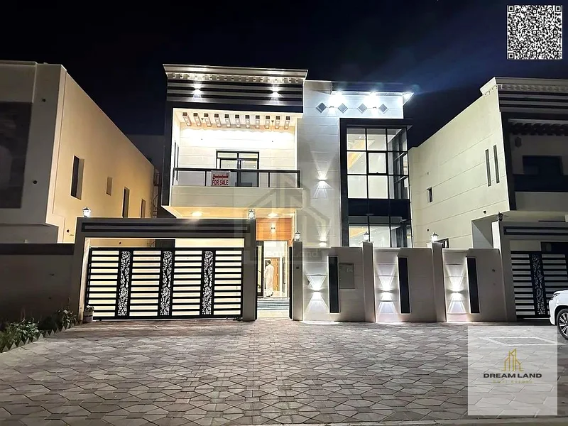 Luxury super deluxe villa for sale in Al Bahia area in Ajman, freehold for all nationalities, price inclusive of air conditioning63881481068163110