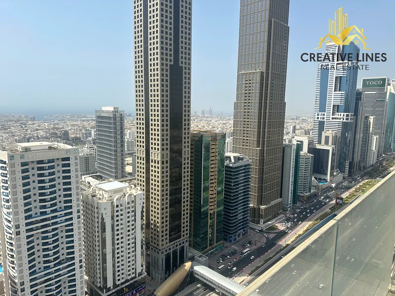 شقة بغرفة نوم واحدة للعائلة جاهزة للانتقال مع جميع وسائل الراحة || إطلالة على شارع الشيخ زايد بالقرب من محطة المترو القريبة63745179709057110