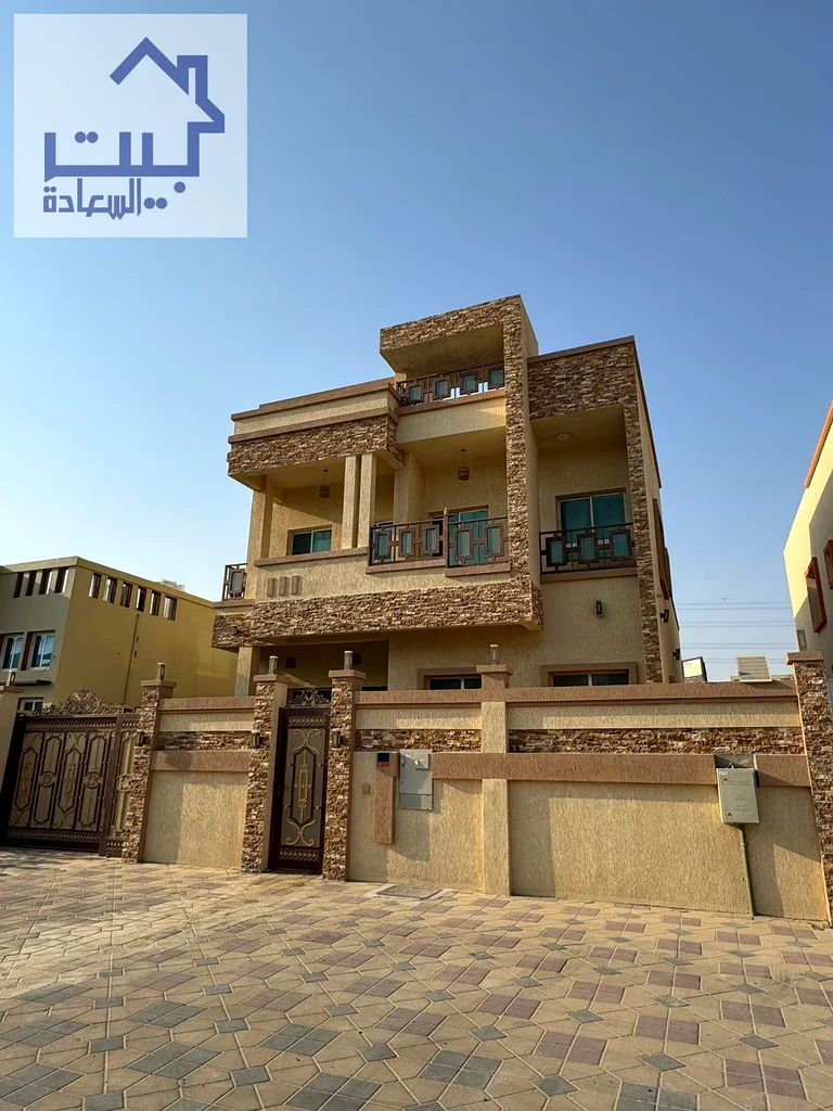 فيلا للإيجار في عجمان، الياسمين، طابقين، واجهة حجر، وسطح63716301987459110