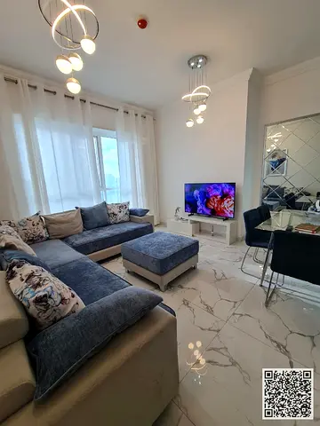 شقة غرفة و صالة مفروشة للإيجار الشهري في عجمان الراشدية - أبراج الواحه ✔️ شامل الفواتير والإنترنت مع جيم و مسبح و باركنج