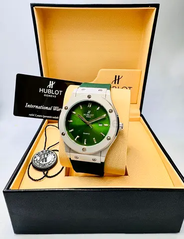 Luxury Hublot Watch with Green Dial - Perfect Condition!