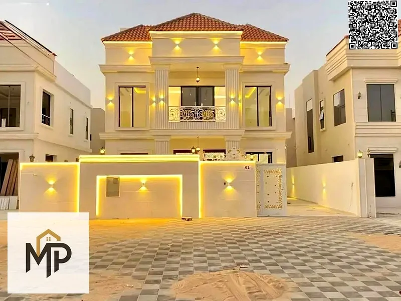 One of the most luxurious villas in Ajman, with a palace design, super deluxe finishes, and personal construction, with freehold ownership.63914424171906110