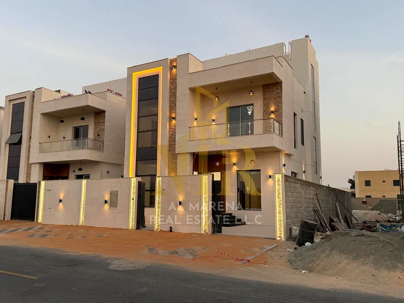 🏡 للبيع – فيلا أنيقة في الباهية، عجمان | طابقين + سطح | 4 غرف نوم رئيسية | مجلس | غرفة معيشة واسعة | مطبخ حديث | شامل الكل63881481278337111