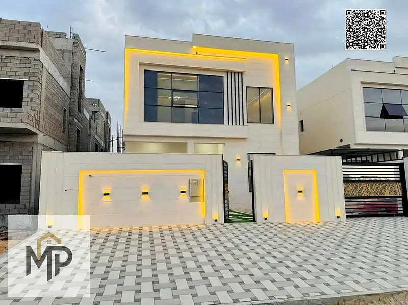 At a bargain price and without a down payment, a villa near the mosque, one of the most luxurious villas in Ajman, with a palace design, super deluxe63914523928066110