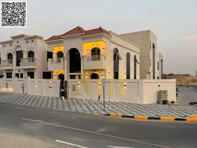 🏡 للبيع – فيلا ركن فاخرة في الهيليو 2 – عجمان | طابقان | 5 غرف نوم رئيسية | مجلس | صالة مع منطقة غسيل | ساحة كبيرة مع خصوصية63914523983105110