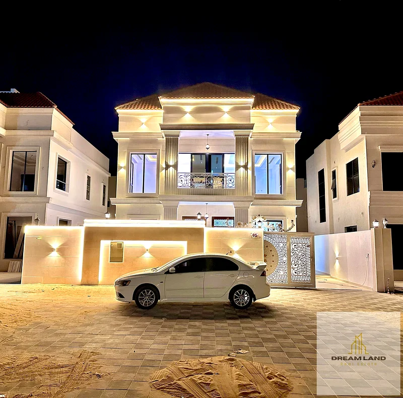 One of the most luxurious villas in Ajman, with a palace design, super deluxe finishes, and personal construction, with freehold ownership.63900077505026110