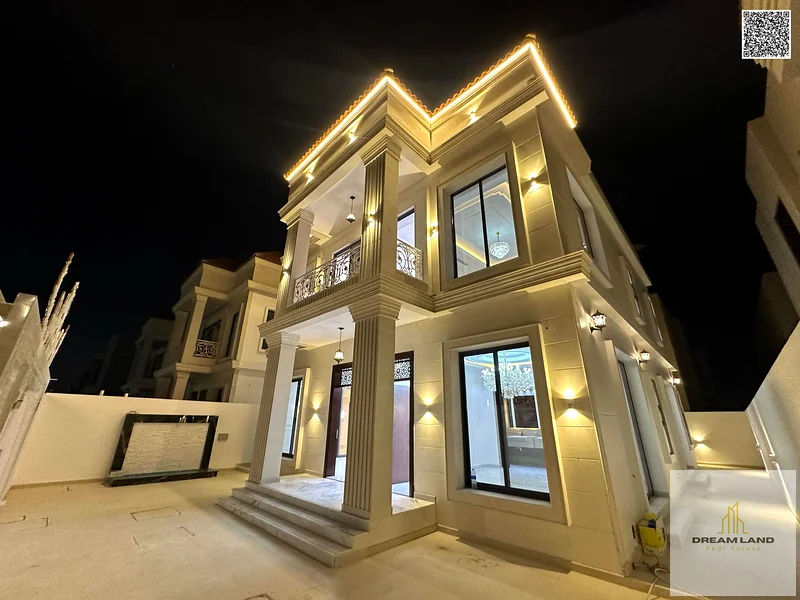 One of the most luxurious villas in Ajman, with a palace design, super deluxe finishes, and personal construction, with freehold ownership.63900077505026112