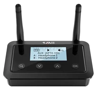 1Mii B03 Long Range Bluetooth 5.0 Transmitter Receiver for TV Home Stereo BT Headphones, aptX Low