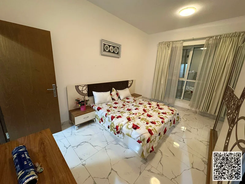With an open view, a furnished One-bedroom apartment for monthly rent in Ajman, Rashidiya, Oasis Towers ✔️All Bills included ⚡📶 Gym, pool , parking63852458077699111
