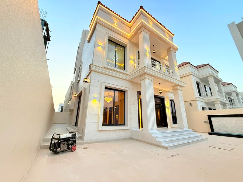 One of the most luxurious villas in Ajman, with a palace design, super deluxe finishes, and personal construction, with freehold ownership.63901036068610114