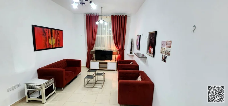Furnished one-bedroom apartment for monthly rent in Ajman, Khalifa Street, City Towers ✔️ Bills and internet included ⚡📶 Ready to move63838122770051110