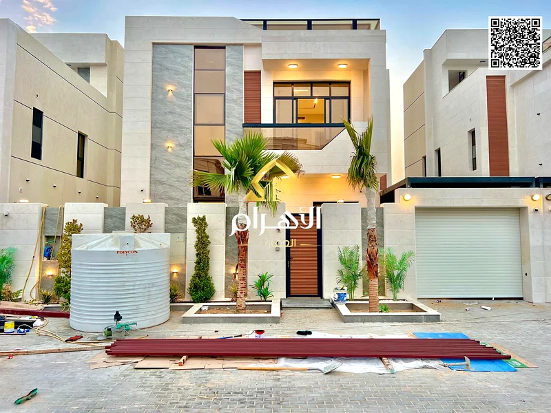For sale - Luxury villa in Al Helio 2 - Ajman | 2 floors + roof | 6 master bedrooms | Majlis and 2 halls with swimming pool | Area 3100 sq ft includin63901036918401110