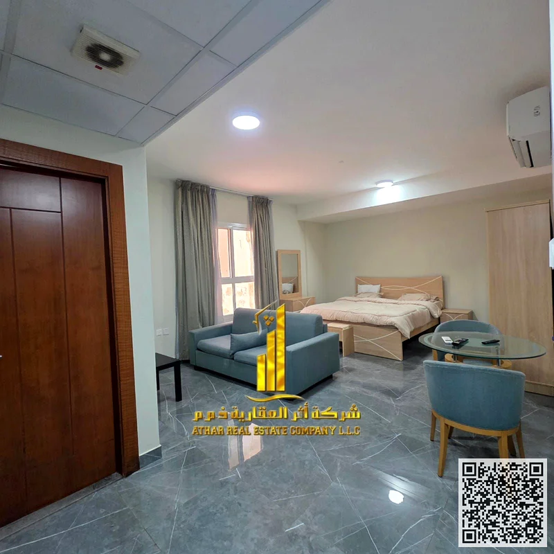 Luxurious room and hall with open view, newly furnished, for monthly rent in Ajman - Al Jurf 2 - next to Al Aqsa School and Ajman University63838854327555112
