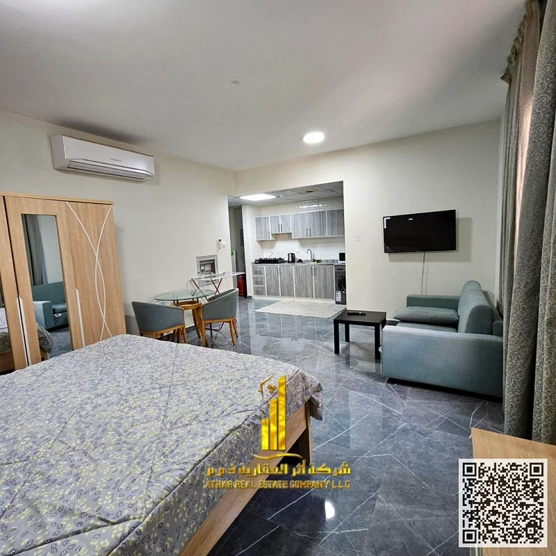 Studio apartment, With a semi-detached kitchen, fully furnished new, open view, all services included, ready to move in, prime location63838457353475111