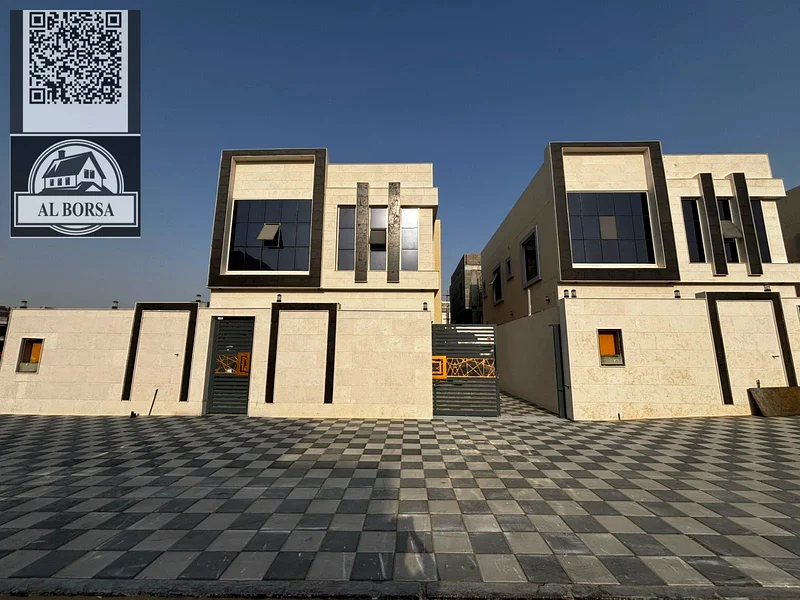🏡 For sale, a luxurious villa in Al Helio, Ajman, 5 master bedrooms, a living room and a hall, located in a strategic location near Mohammed bin Zaye63911197524098110