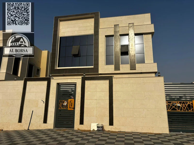 🏡 For sale, a luxurious villa in Al Helio, Ajman, 5 master bedrooms, a living room and a hall, located in a strategic location near Mohammed bin Zaye63911197524098111