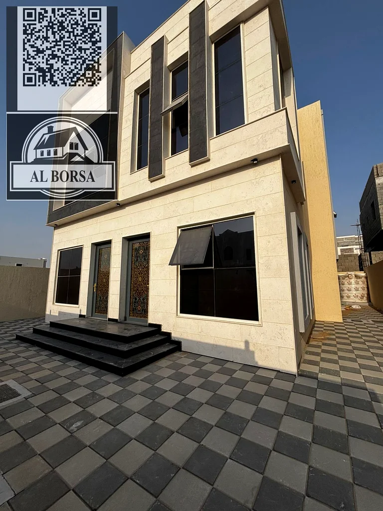 🏡 For sale, a luxurious villa in Al Helio, Ajman, 5 master bedrooms, a living room and a hall, located in a strategic location near Mohammed bin Zaye63911197524098114