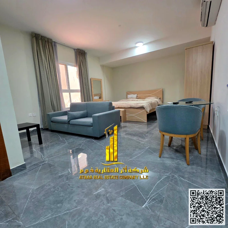 ✨   أفضل استوديو واسع للإيجار الشهري في الرشيدية - مقابل قصر الحاكم بجانب حديقة السيدات ✨ 🔹 استوديو مفروش بالكامل63838457362434110