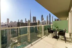 Modern 1BR | | Balcony with Khalifa View | Sofa Bed | All Bills Included