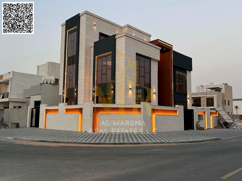 🏡 For Sale – Luxury Corner Villa in Al Bahia – Ajman | 2 Floors + Roof | 7 Master Bedrooms | Majlis + 2 Living Halls | Modern Kitchen | Maid’s Room |63882551600001110