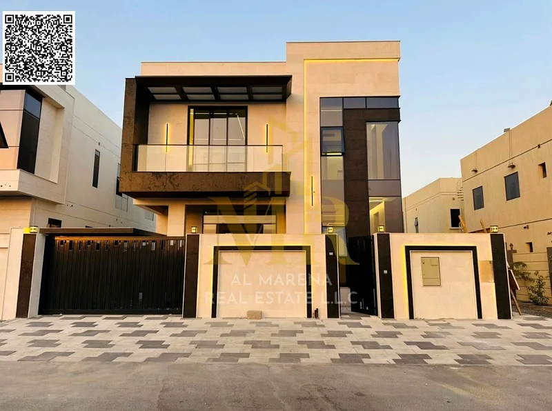🏡 للبيع – فيلا فاخرة في الباهية – عجمان | طابقين | 5 غرف نوم رئيسية | مجلس + قاعتي معيشة | مطبخ عصري | مساحة الأرض 3,014 قدم مربع | السعر63882551665410110