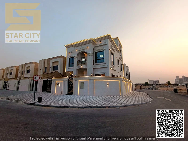 For ownership in Al Harba, Ajman, all nationalities, a luxurious corner villa, located in Al Helio 2, including registration and ownership fees, two f63902224360963111