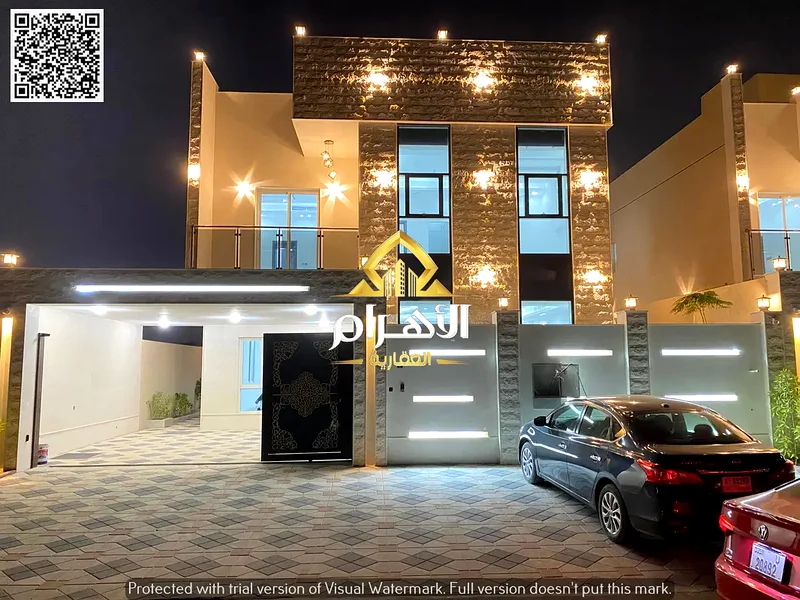 Luxury villa in Al Yasmeen, Ajman, two floors and a roof | Area: 3100 sq ft | 5 master bedrooms | Price: 1,650,000 dirhams, including electricity, wat63902224371715112