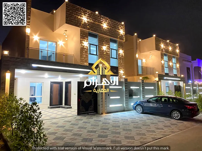 Luxury villa in Al Yasmeen, Ajman, two floors and a roof | Area: 3100 sq ft | 5 master bedrooms | Price: 1,650,000 dirhams, including electricity, wat63902224371715110