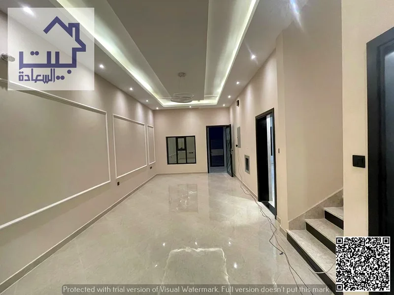 Villa for rent in Al Yasmeen, consisting of 4 master bedrooms, a maid's room, a sitting room, and a hall. The villa is clean from the inside, with a f63717167025923114