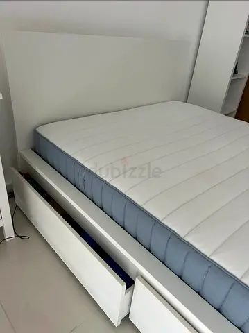 Ikea malm bed and mattress Perfect condition no any damage No any broken neat and clean condition