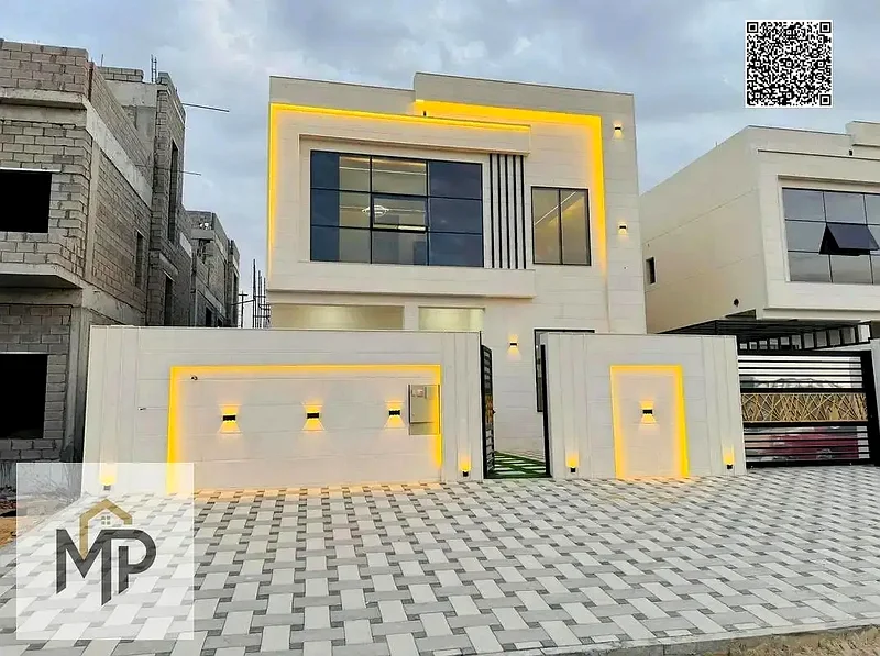 At a bargain price and without a down payment, a villa near the mosque, one of the most luxurious villas in Ajman, with a palace design, super deluxe63902225246978110
