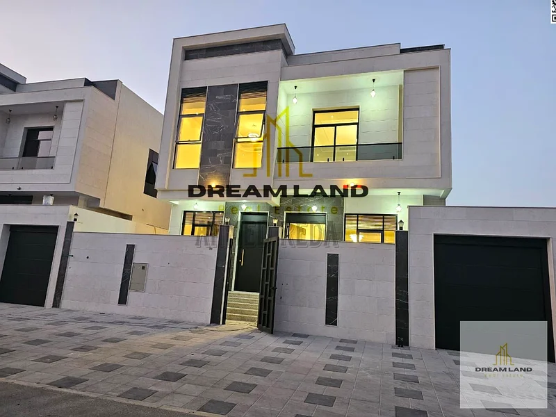 For sale, including air conditioners, a 5-room villa in Al Bahia area, Ajman, super deluxe finishing, freehold for all nationalities, bank financing63881040460290111