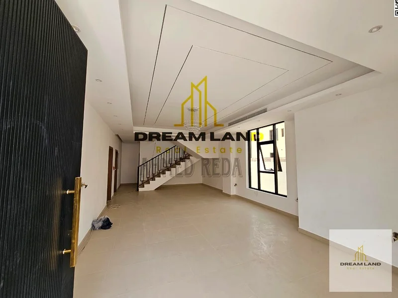 For sale, including air conditioners, a 5-room villa in Al Bahia area, Ajman, super deluxe finishing, freehold for all nationalities, bank financing63881040460290114