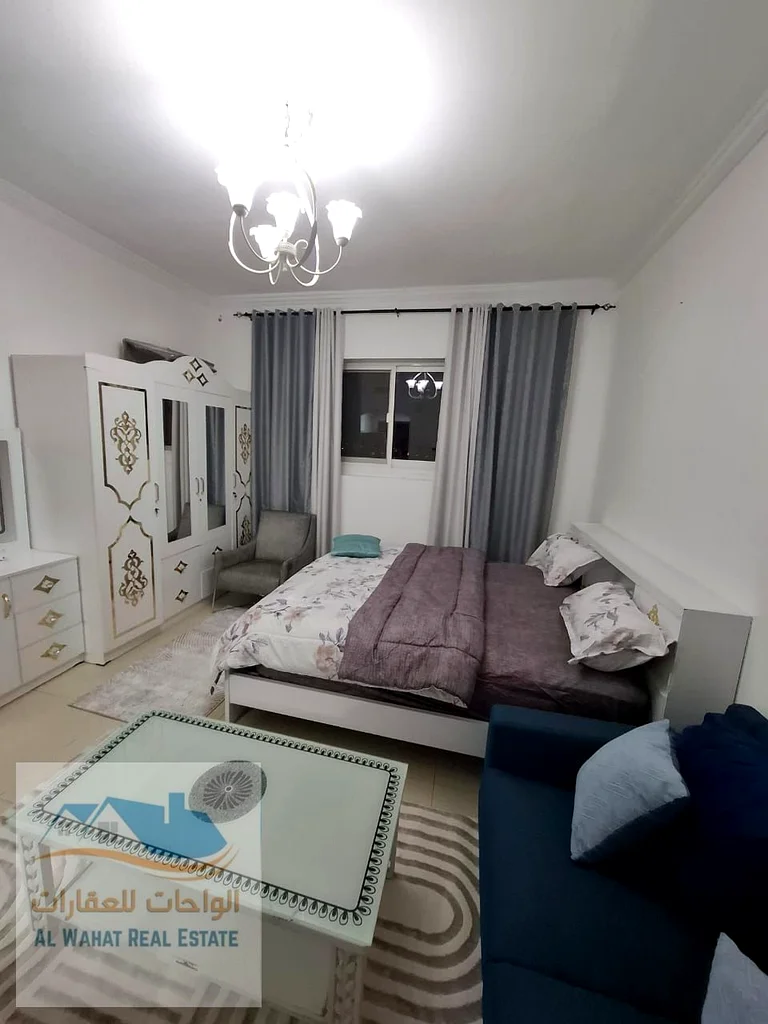 🏢 Furnished studio for monthly rent - Ajman | Jasmine Towers ✨ Large area - 🏙️ High floor - 🌬️ Excellent ventilation - 👌 Distinctive view 🛋️ Full63809488494849110