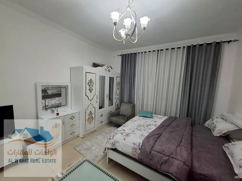 🏢 Furnished studio for monthly rent - Ajman | Jasmine Towers ✨ Large area - 🏙️ High floor - 🌬️ Excellent ventilation - 👌 Distinctive view 🛋️ Full63809488494849112