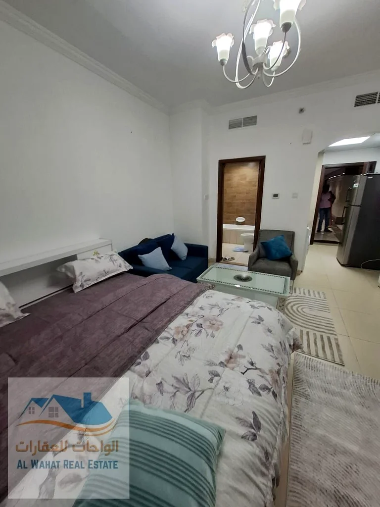 🏢 Furnished studio for monthly rent - Ajman | Jasmine Towers ✨ Large area - 🏙️ High floor - 🌬️ Excellent ventilation - 👌 Distinctive view 🛋️ Full63809488494849113