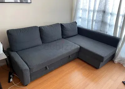 ‎Ikea L Shape Sofa cum bed with big storage in L
