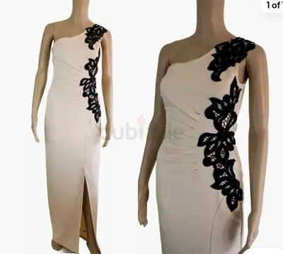 Elegant One-Shoulder Dress with Intricate Lace Details