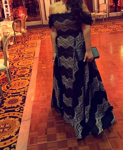 Elegant Off-Shoulder Evening Gown - Perfect for Special Occasions! By designer Saiid Kobeisy