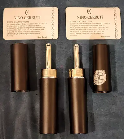 Nino Cerruti Vintage Ribbed Silver Ballpoint Pens