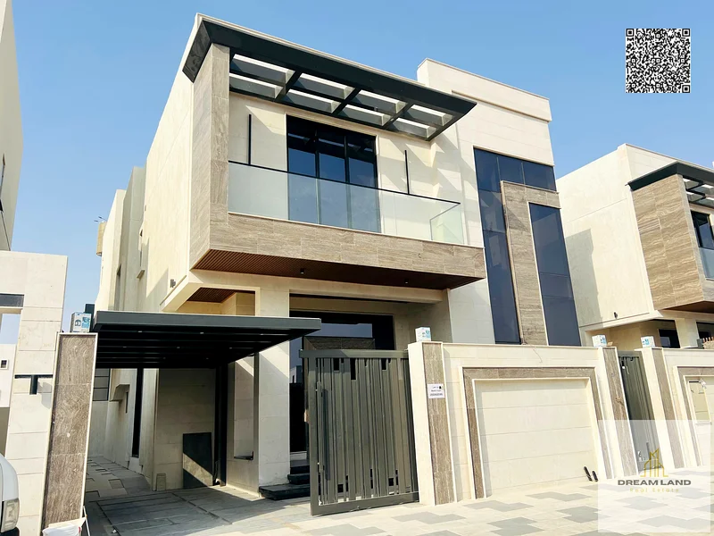Modern villa for sale in Al Bahia area - freehold, two floors and a roof in Ajman. Area: 3,014 feet.63881146816641111