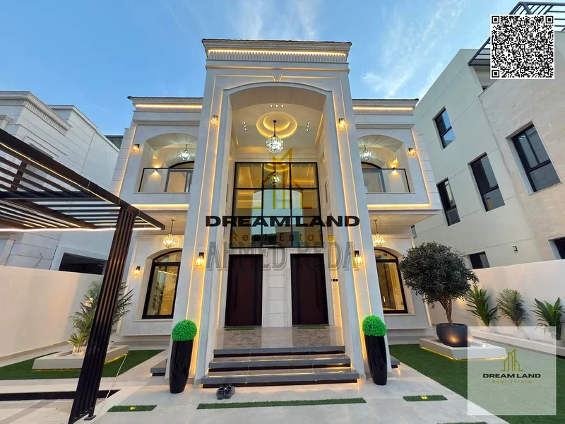 Miniature palace for sale, 5 rooms, in Al Bahia area, Ajman, super deluxe finishing, freehold for all nationalities, bank financing63881040477441114